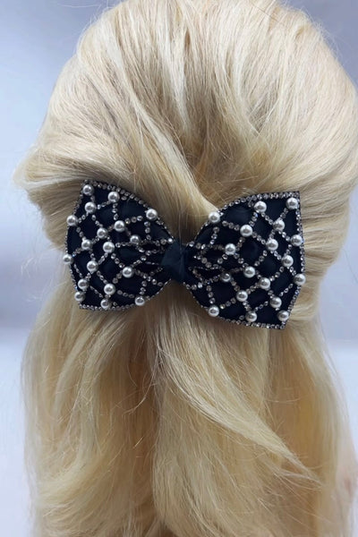 Black Pearl Bow Barrette – Soho Style display picture 3