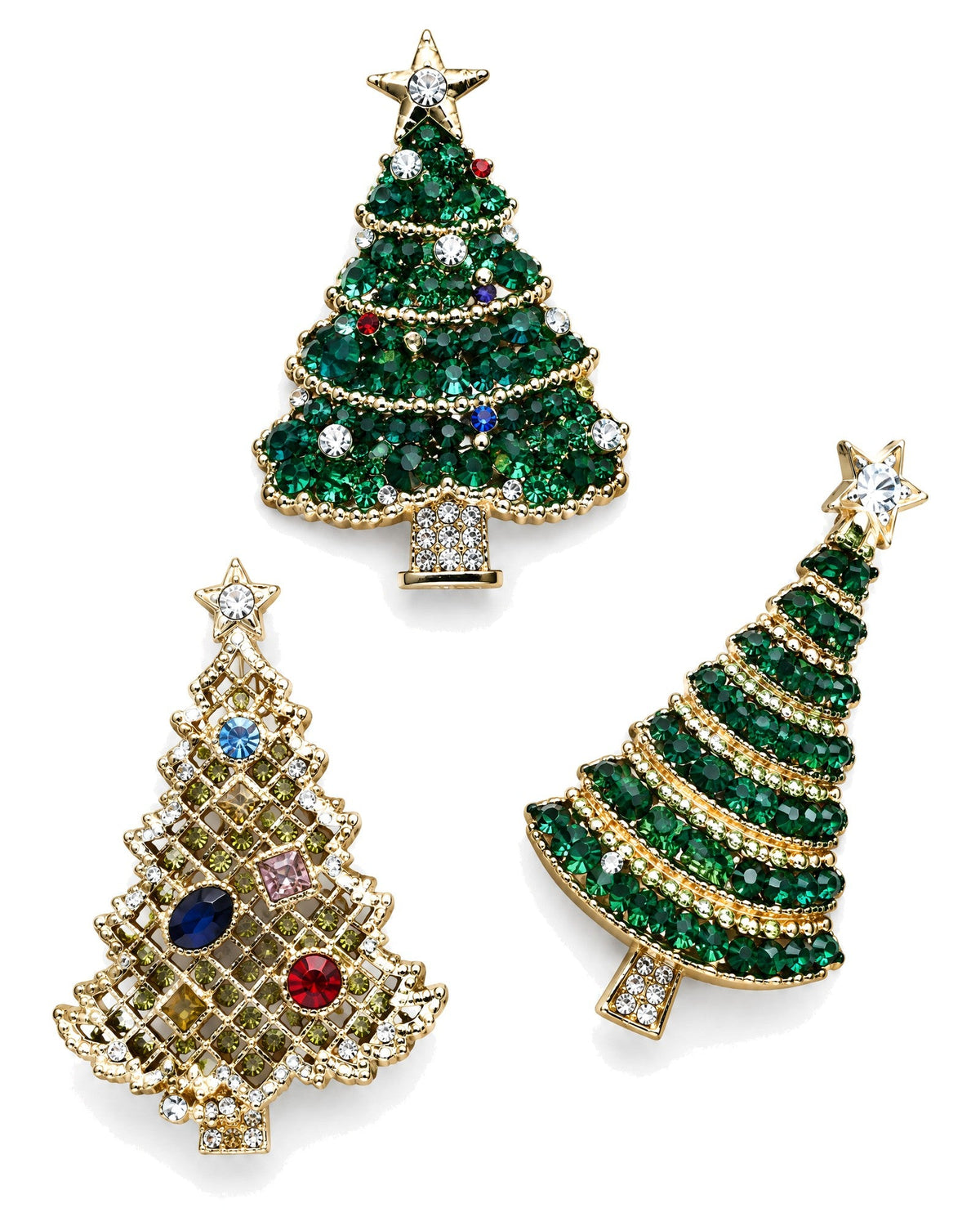 Crystal Christmas Tree Brooch