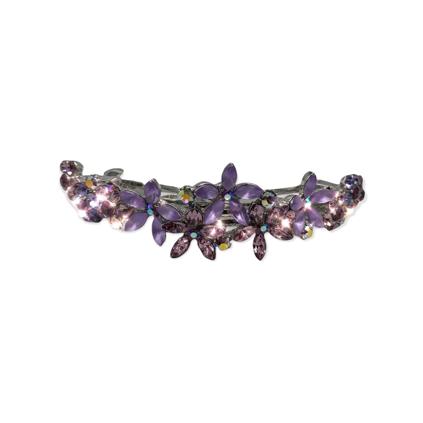 Contrasting Crystal Flower Barrette Barrette Soho Style