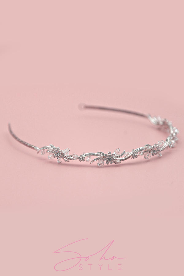Diamond Encrusted Silver Wave Crown Wedding Sale