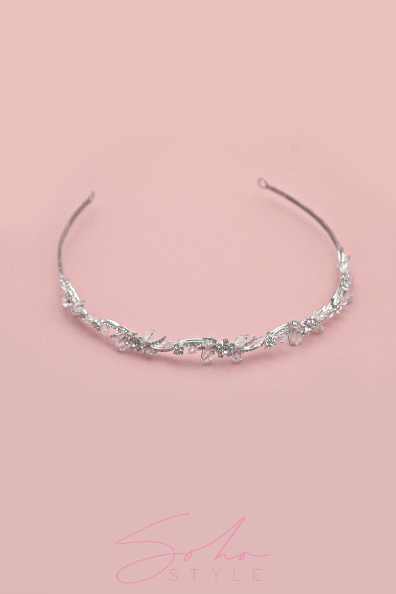 Diamond Encrusted Silver Wave Crown Wedding Sale