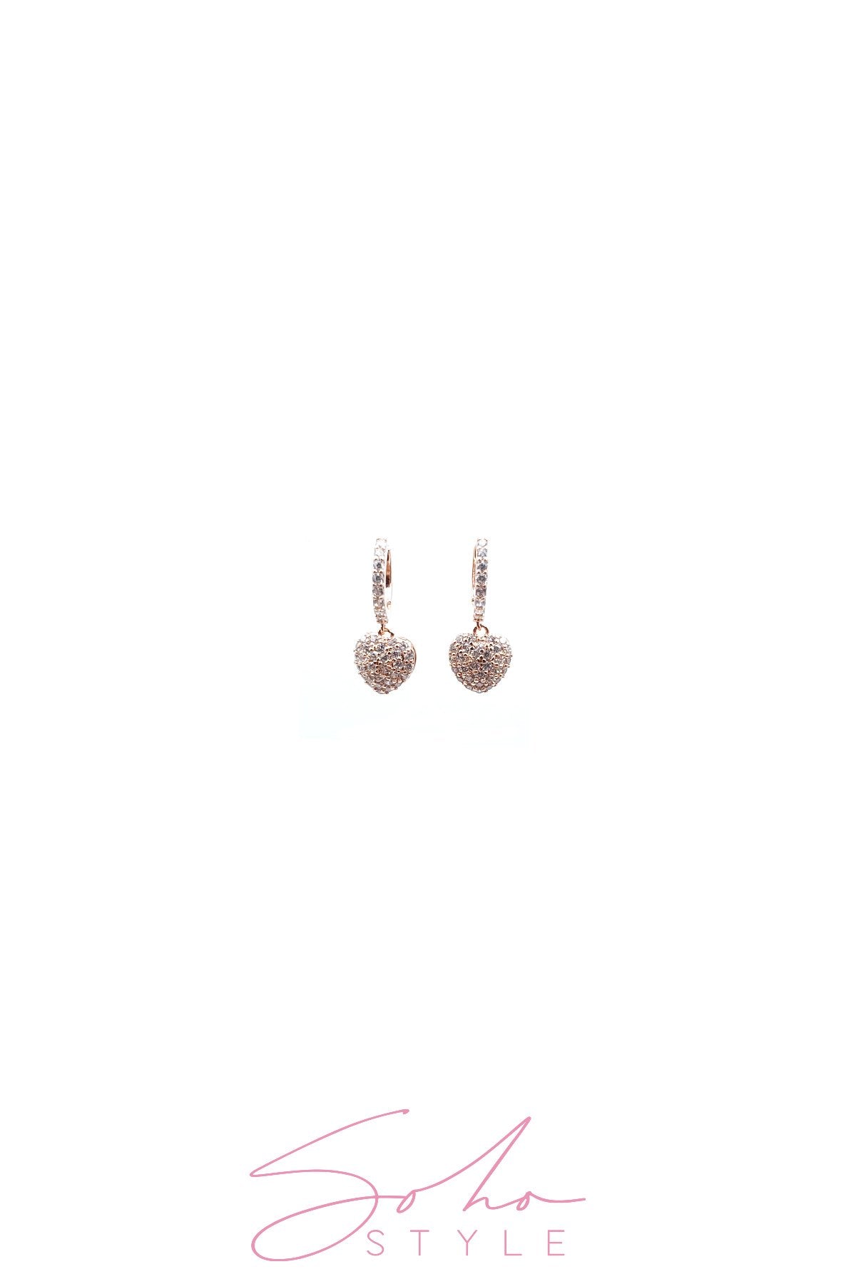 diamond heart hoop Earring Soho Style