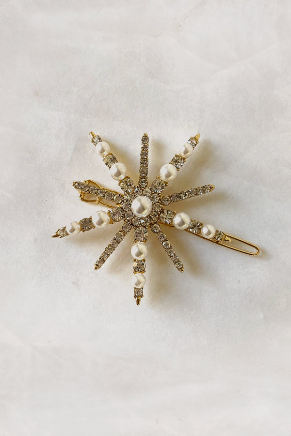 Crystals And Pearls Starburst Barrette Barrette Soho Style