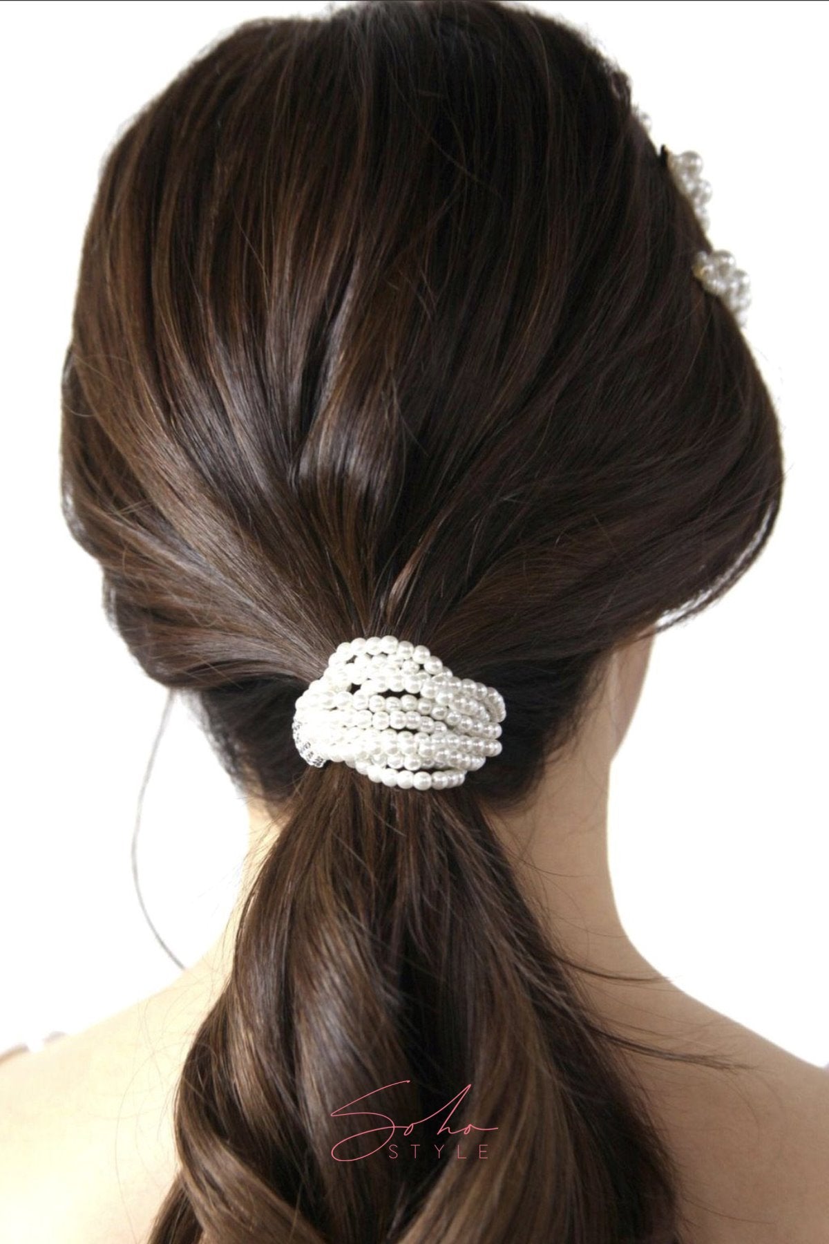 Pearl Cluster Ponytail Holder Ponytail Holder Soho Style