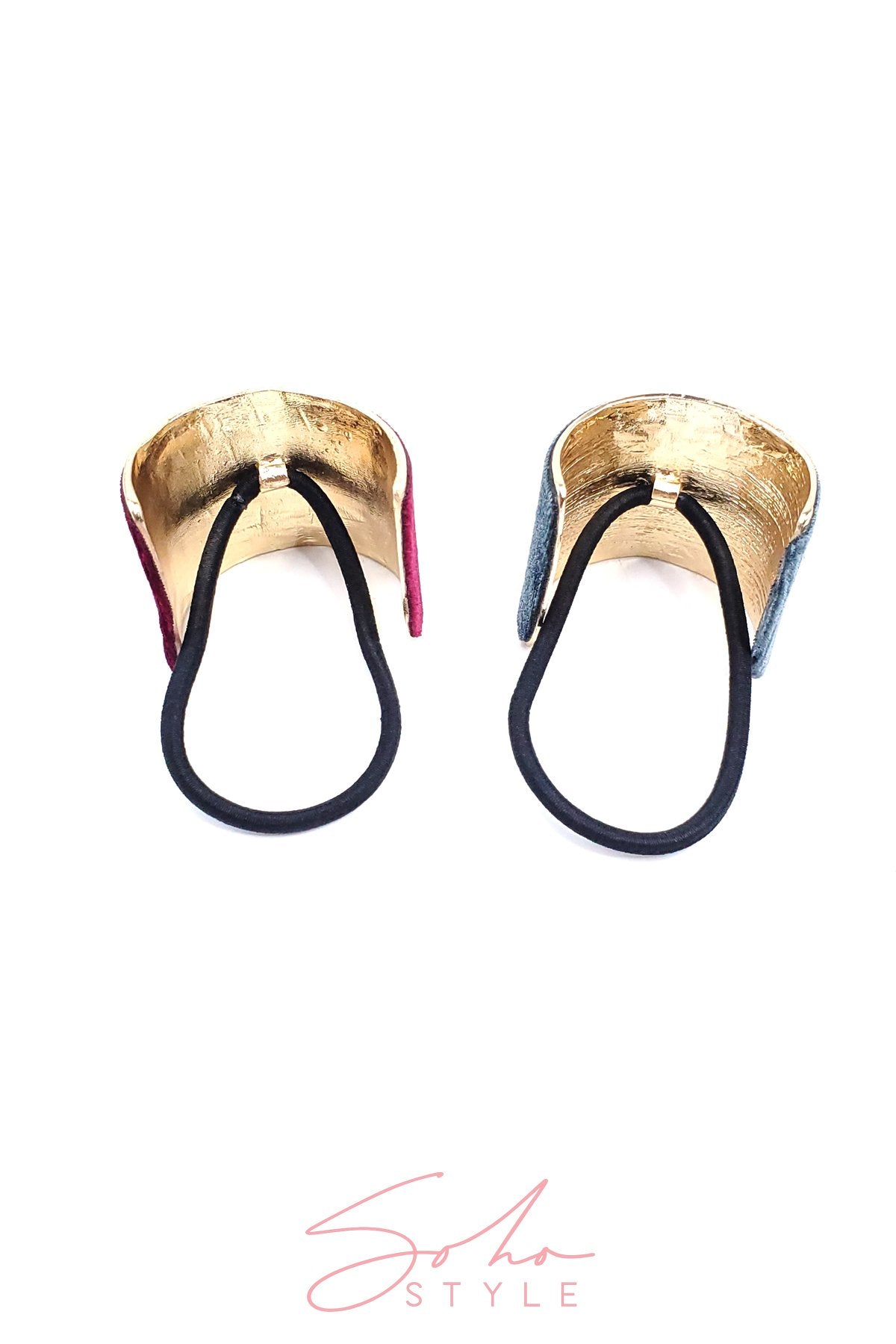 Velvet Coated Ponytail Cuff Set Hair Accessorie Soho Style
