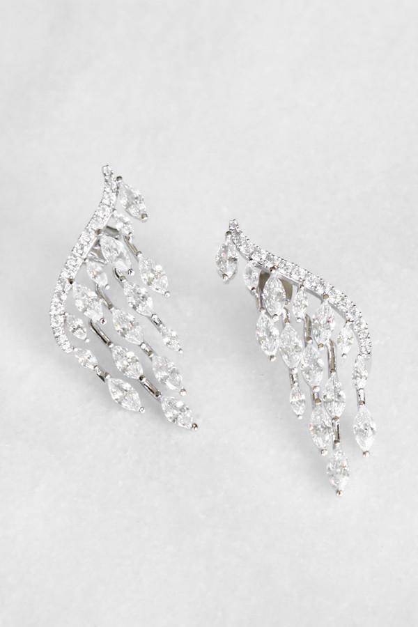 Tear Drop Chain Crystal Earrings Earring Soho Style