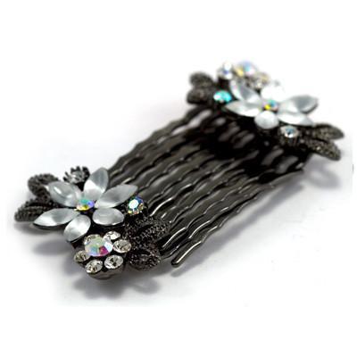Frosted Flowers Hair Comb (Pair) Hair Comb Soho Style