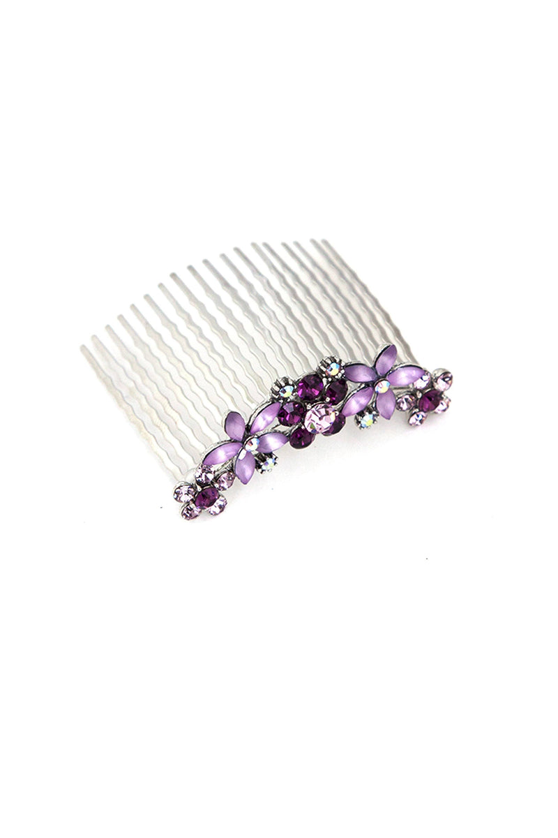 Jane Frosted Flower Crystal Hair Comb (Sold as a pair) Hair Comb Soho Style