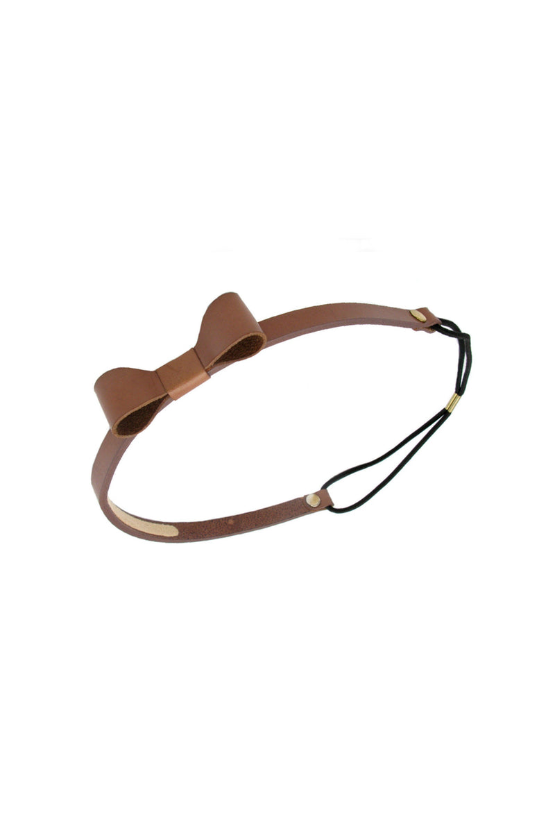 Leather Bow Elastic Headband Sale Soho Style