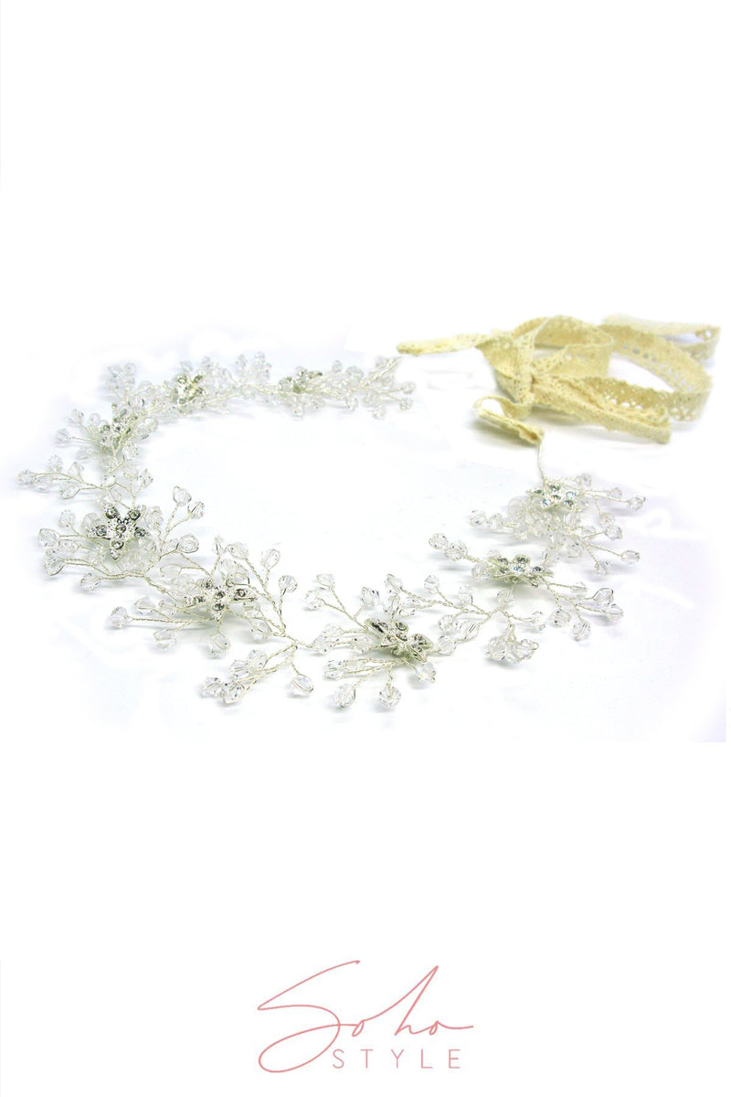 Melodie Crystal Hair Crown Wedding Soho Style