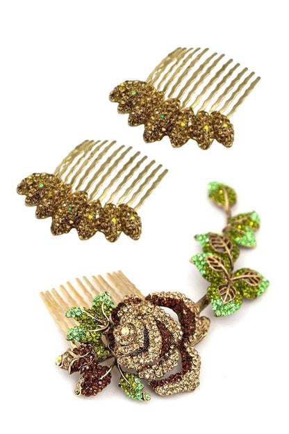 Romantic Rose Hair Comb Set Hair Comb Soho Style