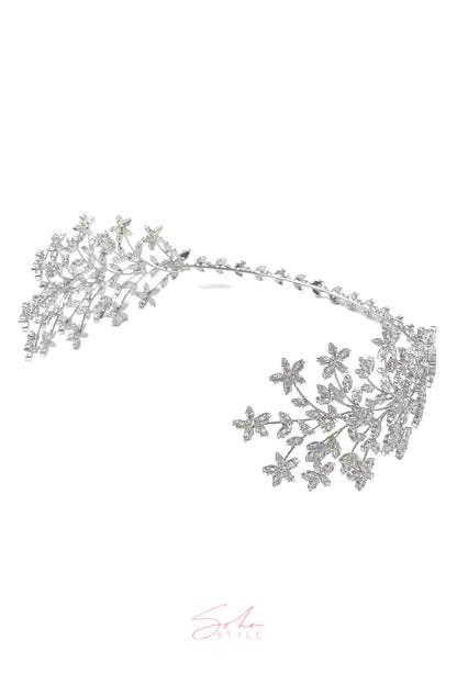 Dual Crystal Vine Hair Crown Wedding Sale