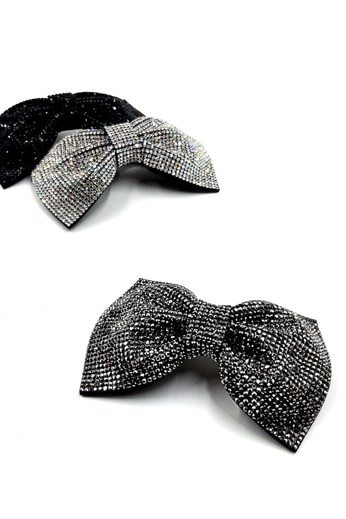 Elegant Shiny Rhinestones Hair Bow Ribbon Barrette Barrettes Soho Style