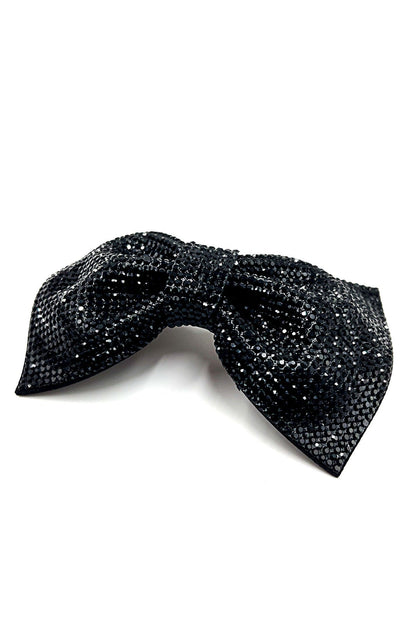Elegant Shiny Rhinestones Hair Bow Ribbon Barrette Barrettes Soho Style