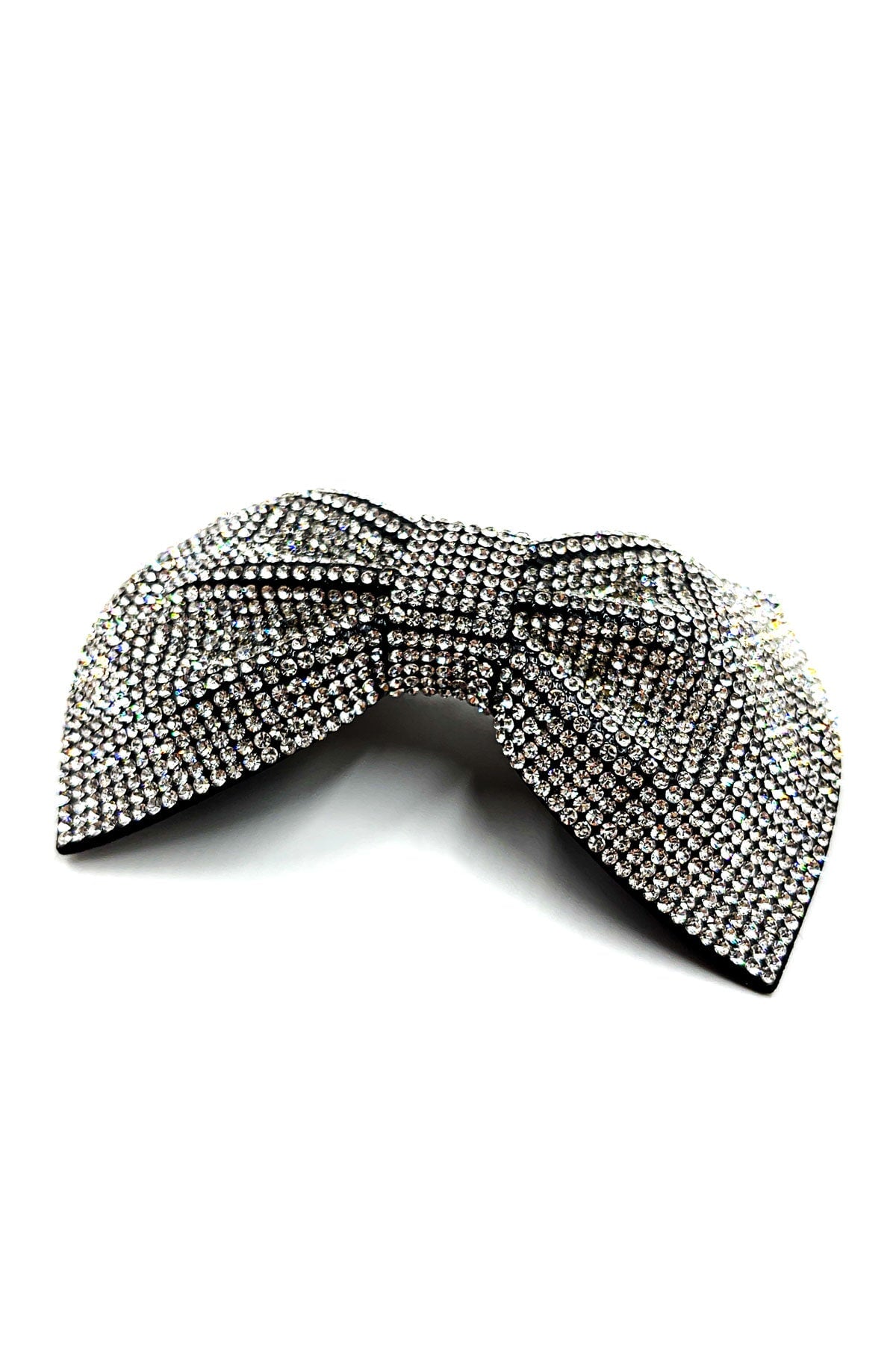 Elegant Shiny Rhinestones Hair Bow Ribbon Barrette Barrettes Soho Style
