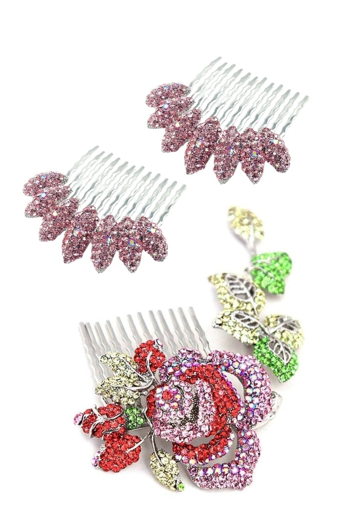 Romantic Rose Hair Comb Set Hair Comb Soho Style