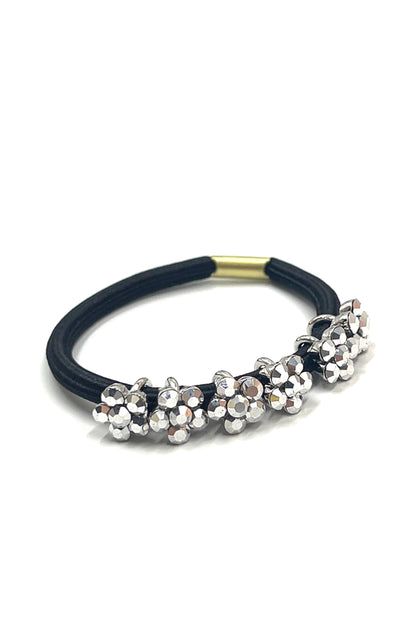 Dainty Crystal Flower Ponytail Holder Ponytail Holder Soho Style