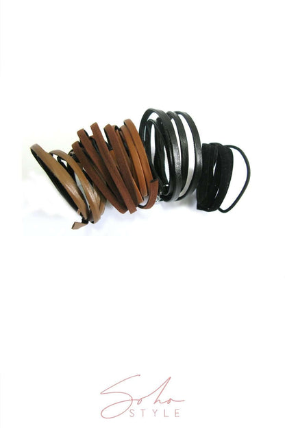 [SALE] Set of 5 Leather Suede hair ties Ponytail Holder 2020