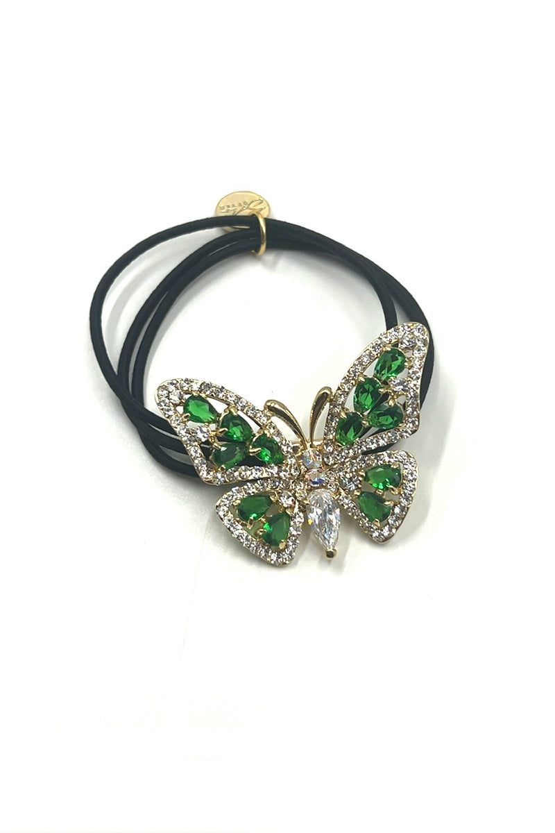 Crystal Butterfly Ponytail Holder