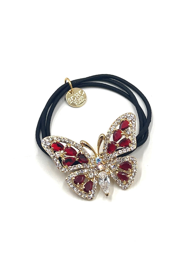 Crystal Butterfly Ponytail Holder