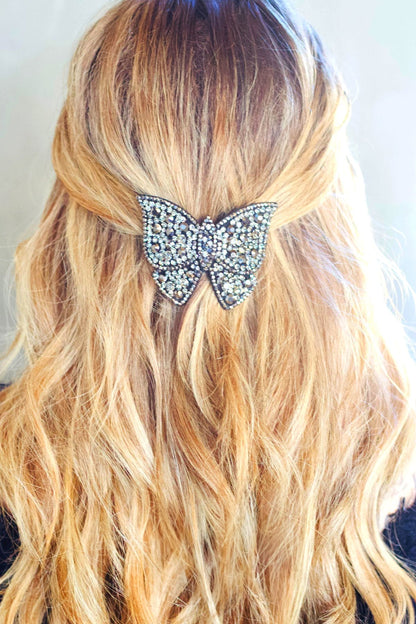 Big butterfly crystal barrette Soho Style