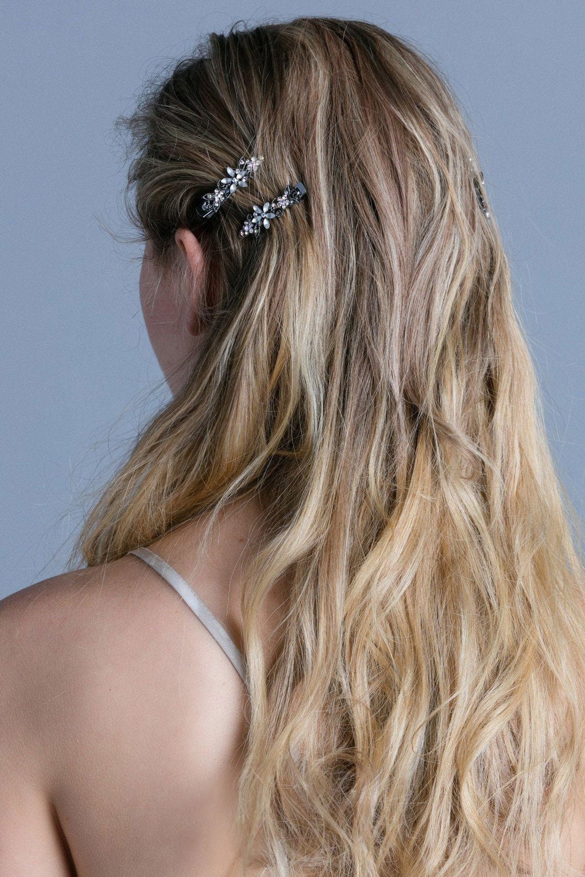 Frosted Flora Clips (Pair) Hair Clip Soho Style