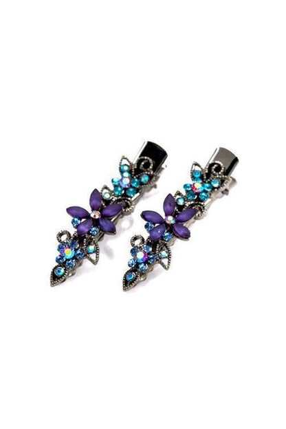 Frosted Flora Clips (Pair) Hair Clip Soho Style