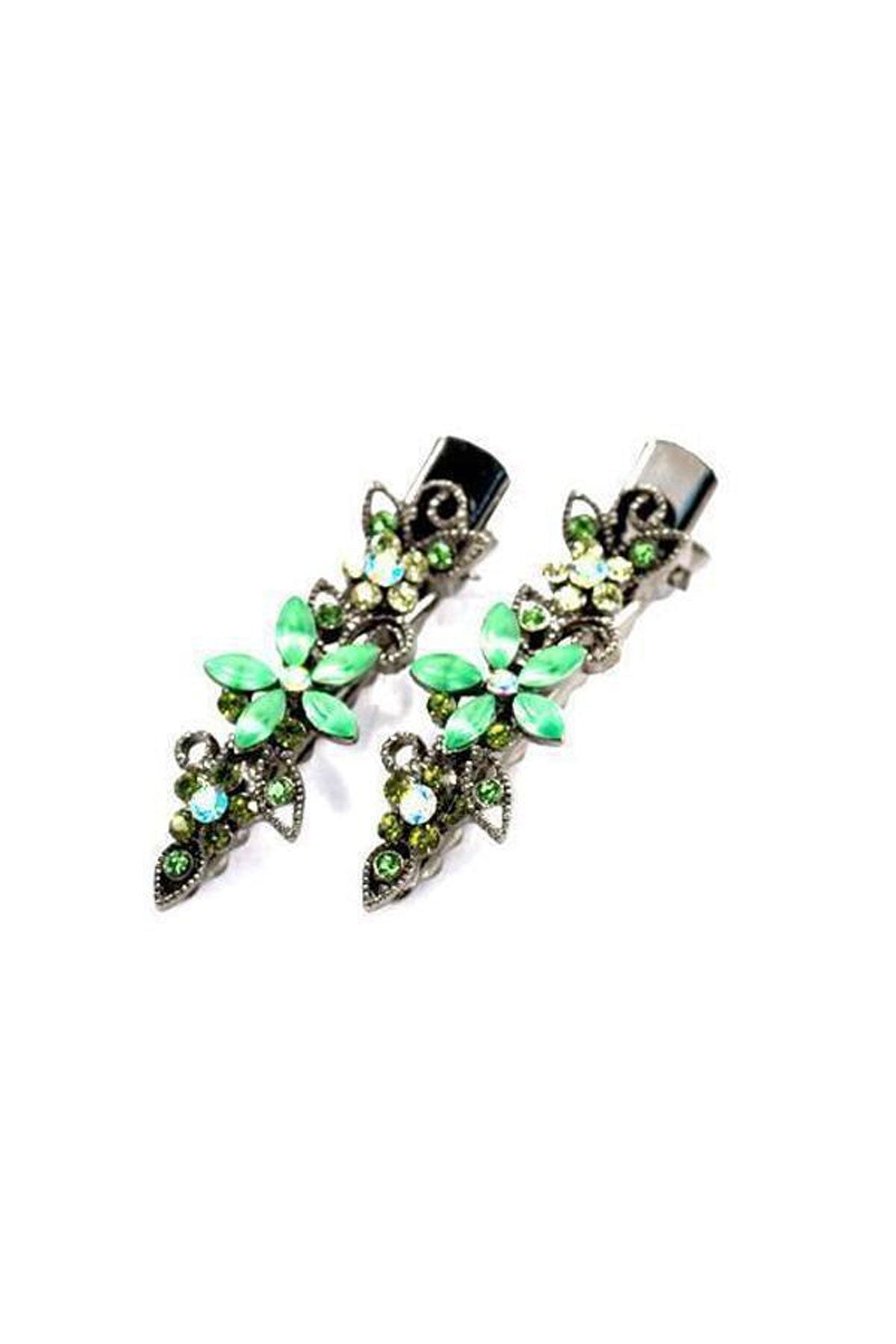 Frosted Flora Clips (Pair) Hair Clip Soho Style
