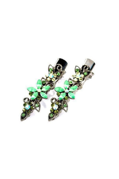 Frosted Flora Clips (Pair) Hair Clip Soho Style