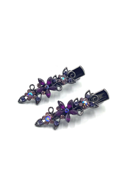 Frosted Flora Clips (Pair) Hair Clip Soho Style