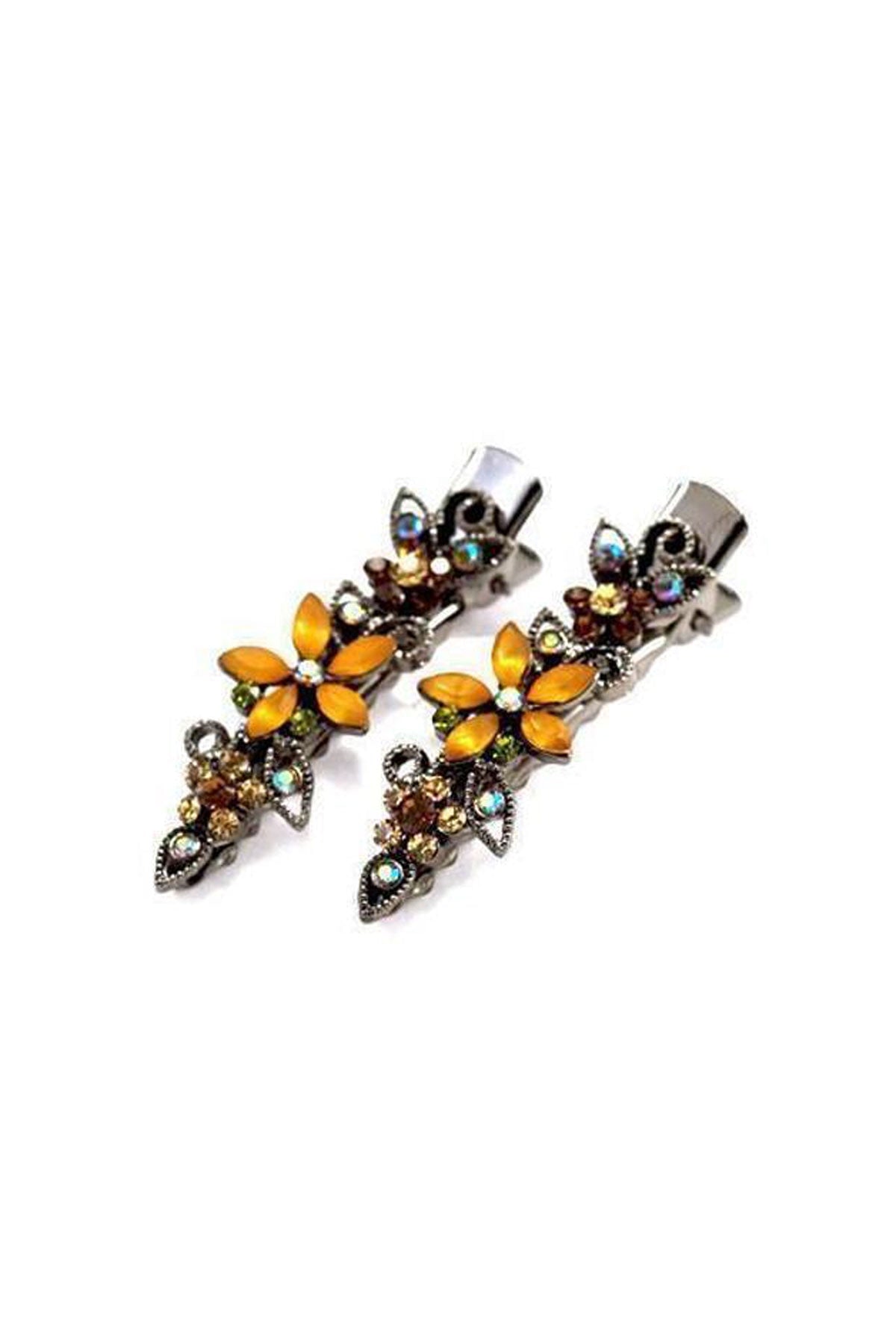 Frosted Flora Clips (Pair) Hair Clip Soho Style