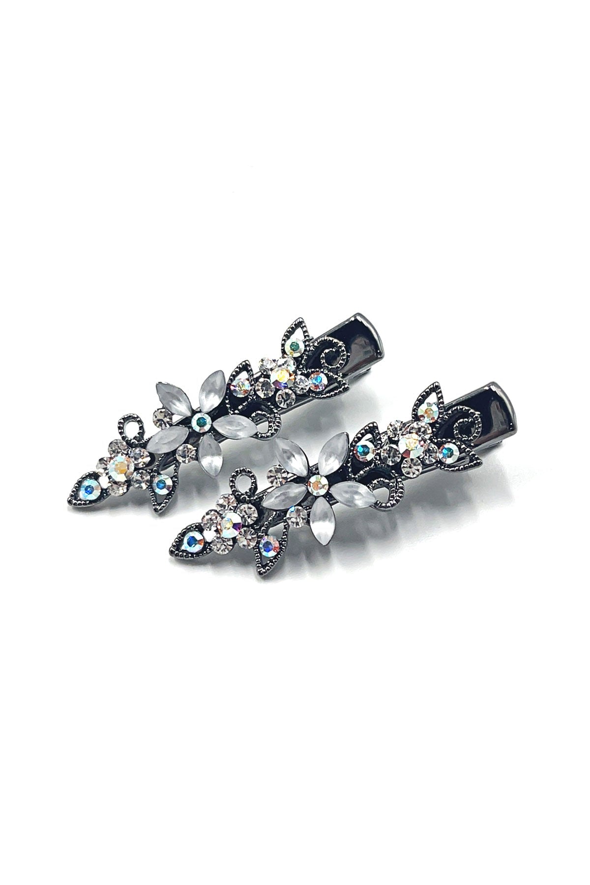 Frosted Flora Clips (Pair) Hair Clip Soho Style