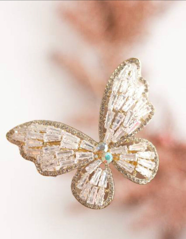 Butterfly Crystal Barrette Soho Style