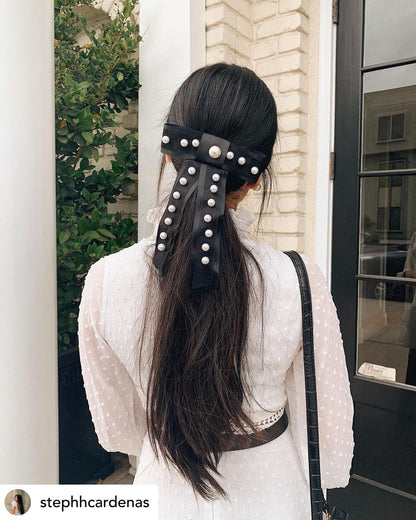 Pearl Bow Barrette Bobby Pins set Hair Accessorie Soho Style