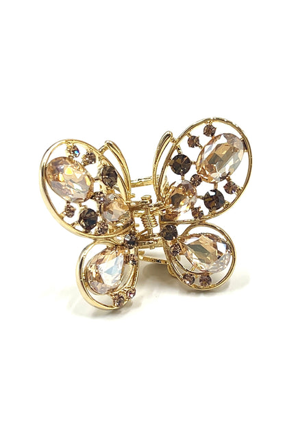 Elegant Gold & Crystal Butterfly Hair Jaw Hair Jaws Soho Style