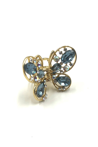 Elegant Gold & Crystal Butterfly Hair Jaw Hair Jaws Soho Style