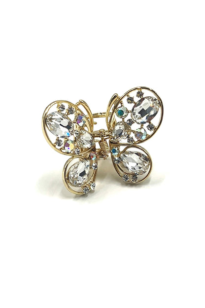 Elegant Gold & Crystal Butterfly Hair Jaw Hair Jaws Soho Style