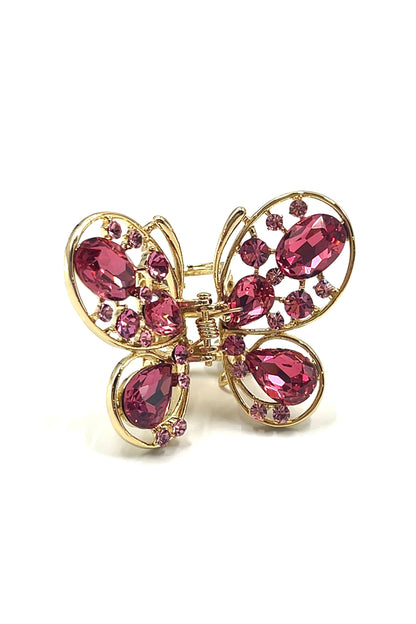 Elegant Gold & Crystal Butterfly Hair Jaw Hair Jaws Soho Style