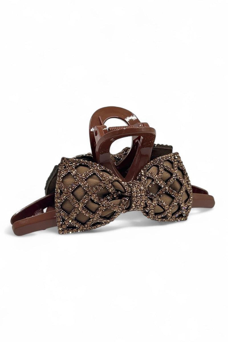 Sparkly Grid Bow Hair Jaw Soho Style