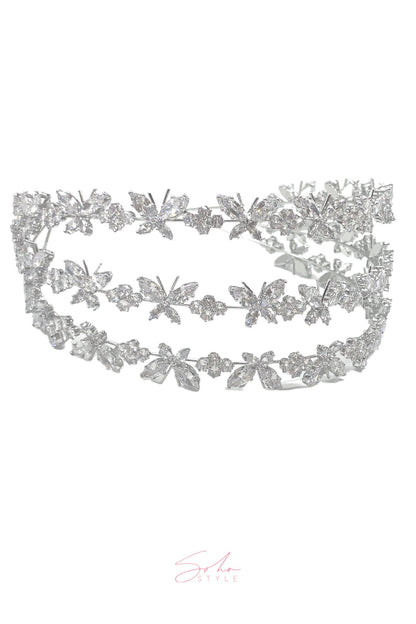 BUTTERFLY CRYSTAL HEADBAND Wedding Sale