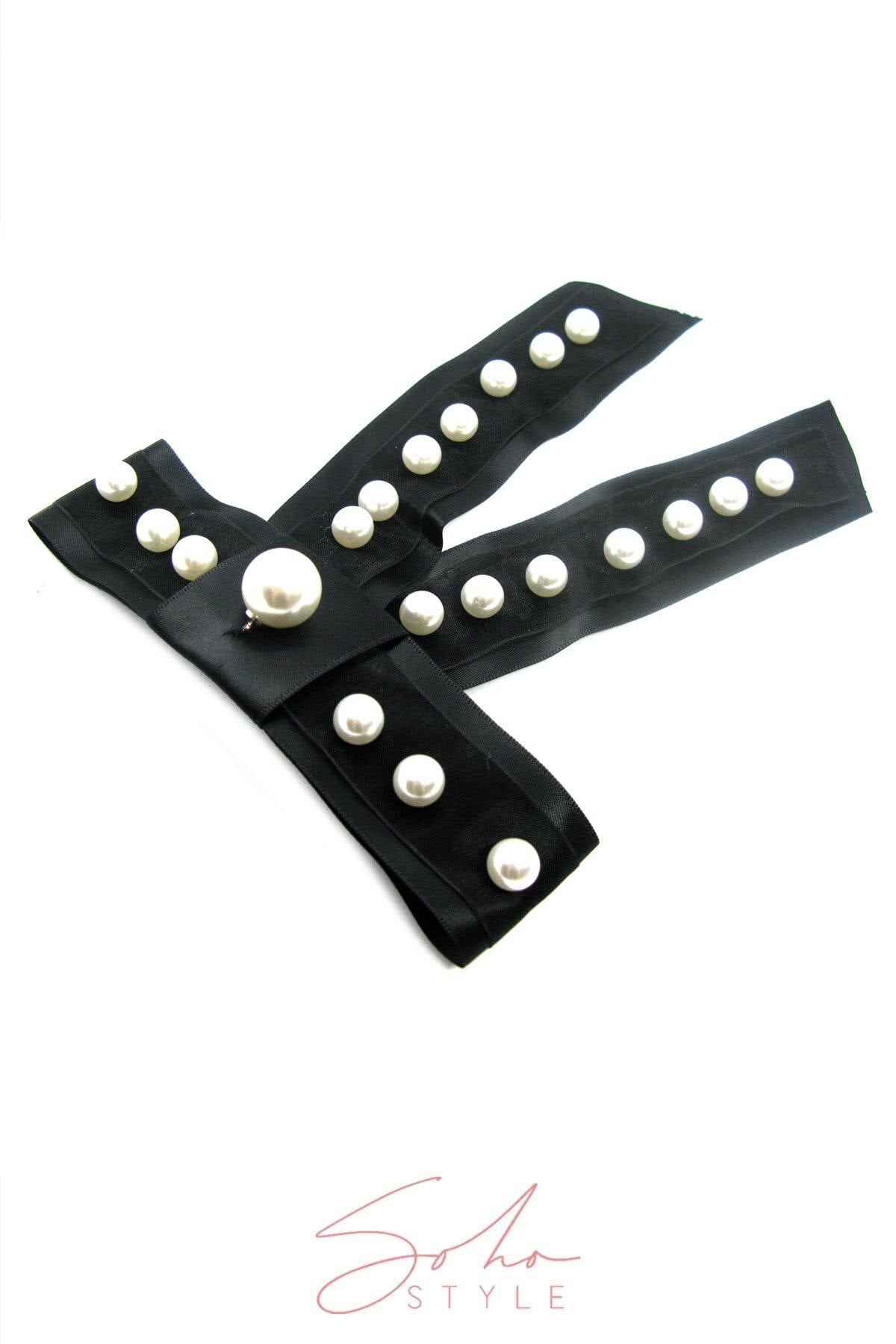 Pearl Ribbon Bow Barrette Barrette Soho Style