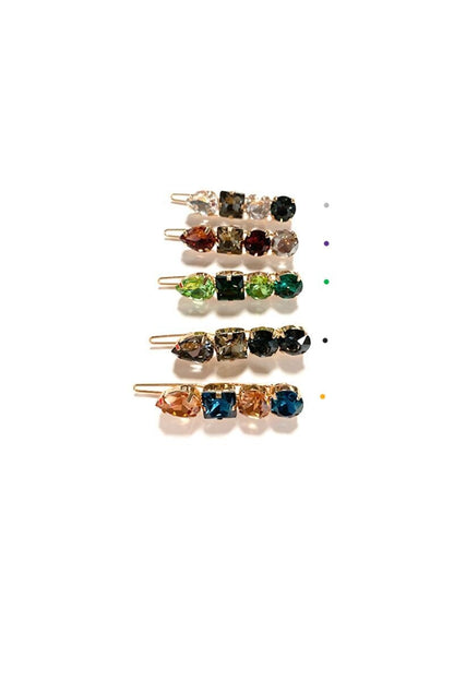 Multi-Colored 4-Stone Hair Bejeweled Barrettes Barrette 2020