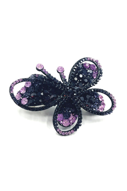 Big butterfly eye crystal barrette Soho Style