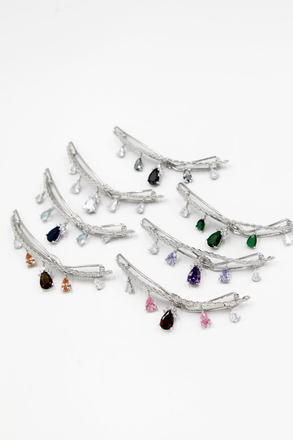 Teardrop Crystal Barrette Barrette Soho Style