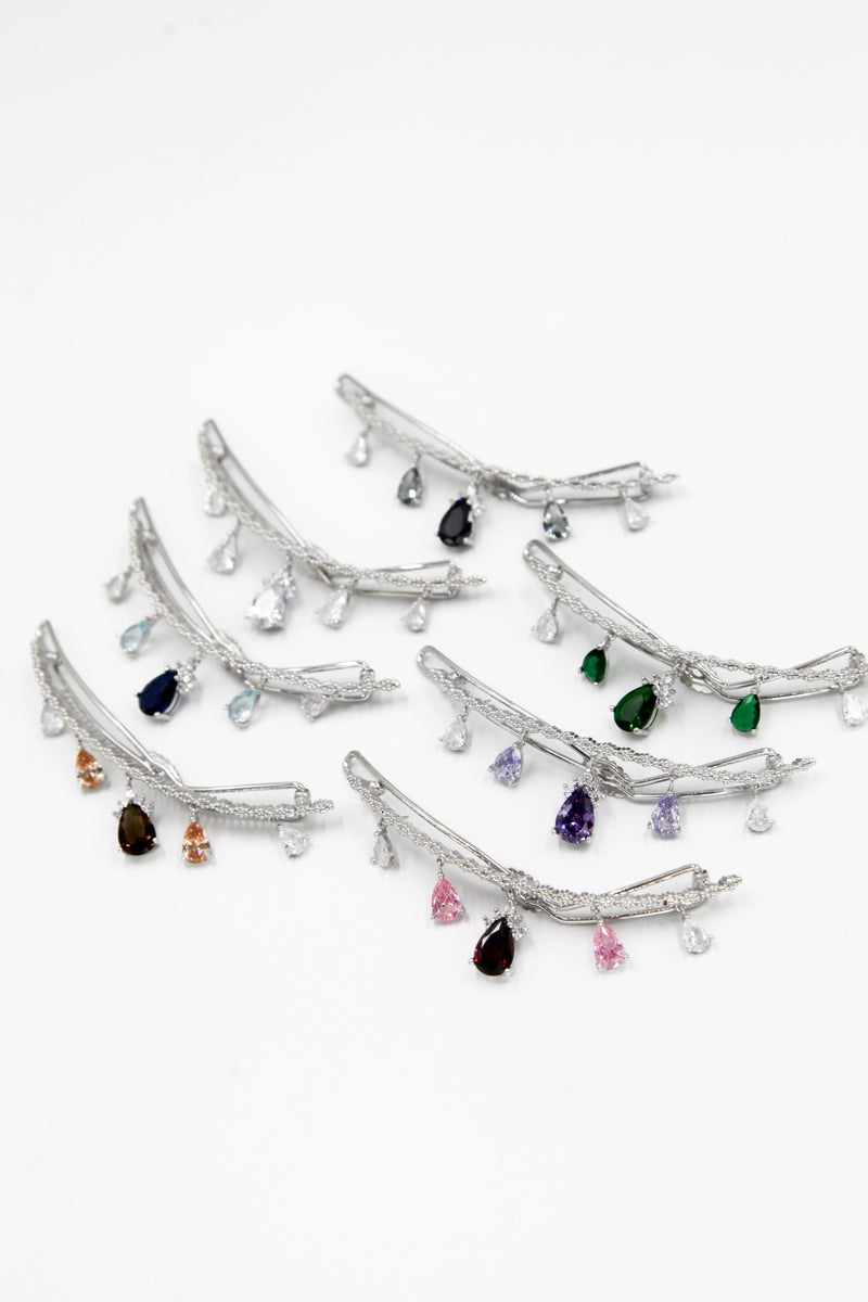 Teardrop Crystal Barrette Barrette Soho Style