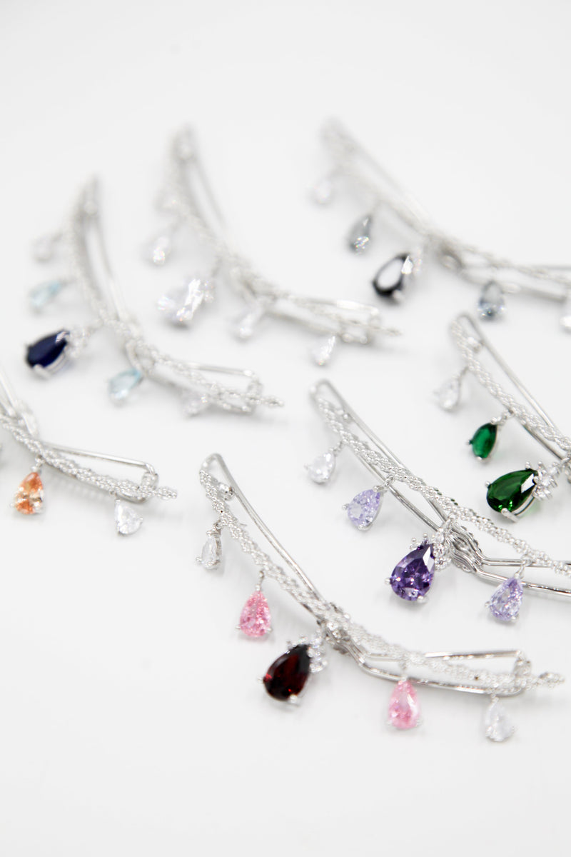 Teardrop Crystal Barrette Barrette Soho Style