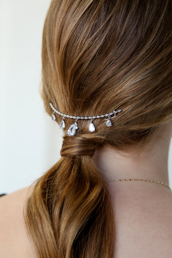 Teardrop Crystal Barrette Barrette Soho Style