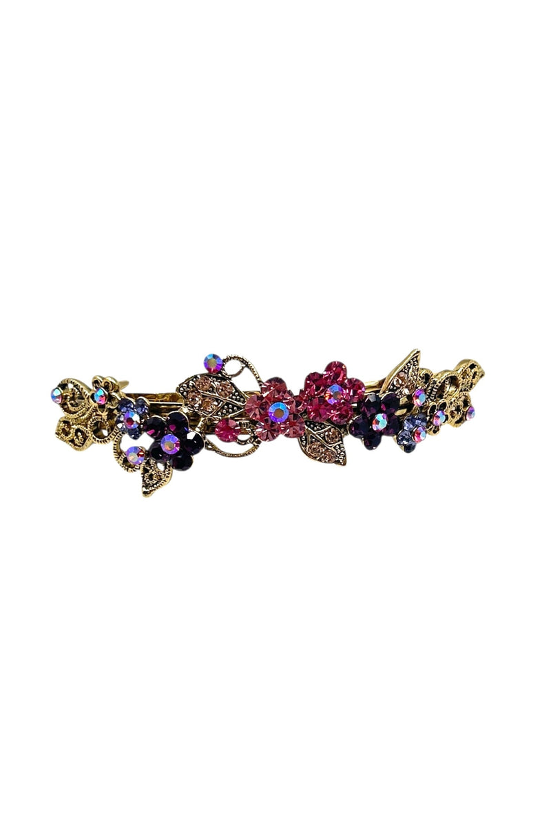 Floral Gardena Crystal Barrette Barrette Soho Style