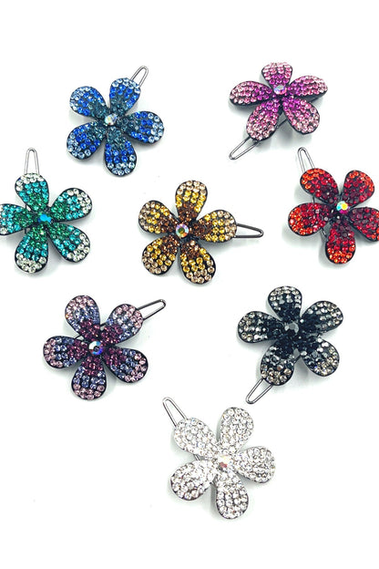 Ombre Crystal Flower Barrette Barrette Soho Style