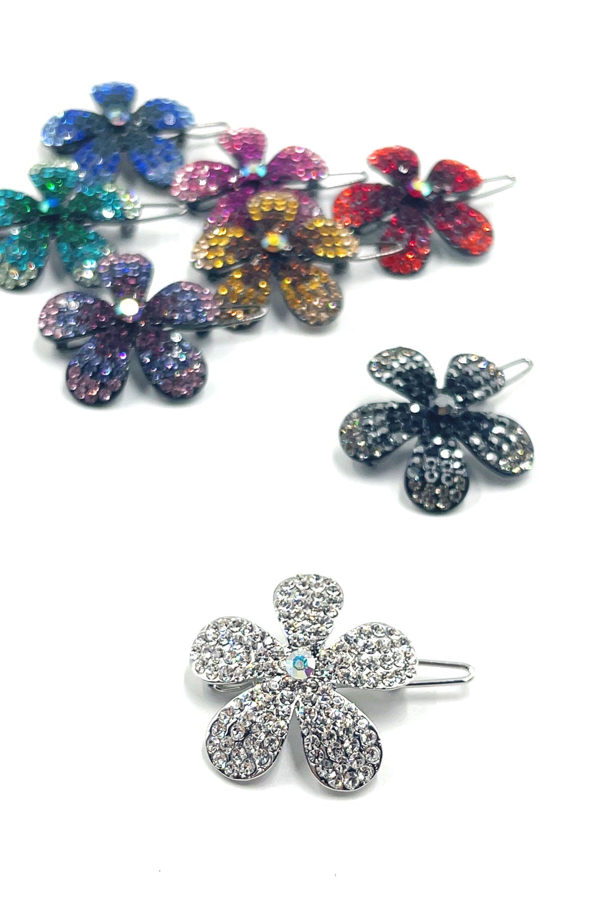 Ombre Crystal Flower Barrette Barrette Soho Style
